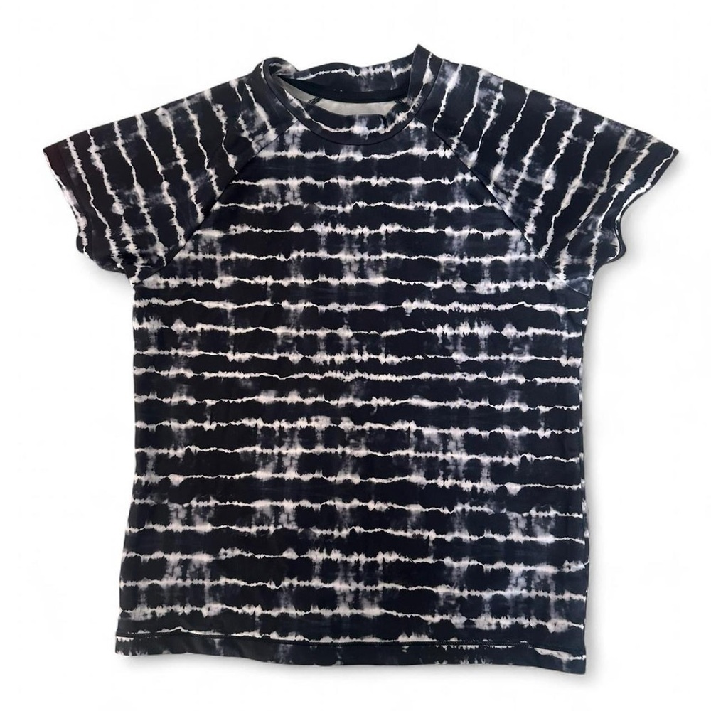 ATHLETA G!RL Girls Activewear T-Shirt size XL/14 Black Tie Dye